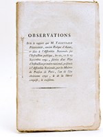 Observations sur le rapport que M. Talleyrand-Périgord, ancien Evêque d'Autun, à fait à l'Assemblée Nationale, sur l'Instruction Publique, les 10, 11 & 17 Septembre 1791, suivies d'un Plan d'Instruction primaire national,