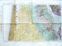 Bordeaux. Carte géologique détaillée. Carte Topographique de l'Etat-Major à l'échelle 1 / 80 000e.