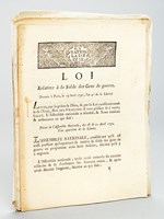 Loi relative à la Solde des Gens de guerre donnée à Paris le 29 avril 1792 [ On joint : ] Décret de la Convention Nationale, du 7 Mai 1793, l'An second de la République Française relatif à l'indemnité