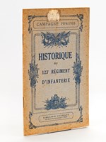 Historique du 123e Régiment d'Infanterie pendant la campagne 1914-1919