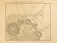 Plan des Attaques du Siège de Lille en 1708 [ tiré de l'Atlas des Mémoires Militaires relatifs à la Succession d'Espagne sous Louis XIV. Extraits de la Correspondance de la Cour et des Généraux ]