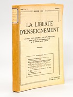 La Liberté d'Enseignement. Revue du Secrétariat d'Etude pour la liberté de l'enseignement et la défense de la culture. Année 1954