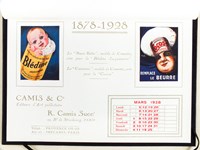 1878 - 1928 Pour la nouvelle année qui est elle de son Cinquantenaire, la Maison Camis & Cie vous présente ses meilleurs voeux et quelques-unes de ses créations choisies entre mille [ La 'Petite Fille' du Chocolat Menier par Firmin-Bo