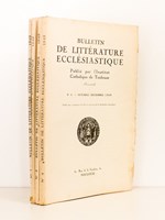 Bulletin de Littérature Ecclésiastique , Tome LI , Année 1950 ( Lot de 4 num., année complète) : n° 1 Janvier - Mars ; n° 2 Avril -Juin ; n° 3 Juillet - Septembre ; n° 4 Octobre - Décembre