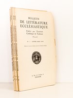 Bulletin de Littérature Ecclésiastique , Tome LII, Année 1951 ( Lot de 4 num., année complète) : n° 1 Janvier - Mars ; n° 2 Avril -Juin ; n° 3 Juillet - Septembre ; n° 4 Octobre - Décembre