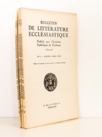 Bulletin de Littérature Ecclésiastique , Tome LVI , Année 1955 ( Lot de 4 num., année complète) : n° 1 Janvier - Mars ; n° 2 Avril -Juin ; n° 3 Juillet - Septembre ; n° 4 Octobre - Décembre