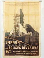 Emprunt pour la Reconstruction des Eglises dévastées. 6% net d'Impôts présents et futurs, garanti par des annuités de l'Etat. [ Affiche. Edition originale ]