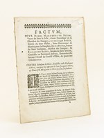 Factum pour Dames Marguerite Boüer, Veuve du Sieur la Salle, vivant Correcteur en la Chambre des Comptes ; Angélique Boüer , femme du Sieur Millet, Sous-Gouverneur de Monseigneur le Dauphin ; Anne Boüer, femme du Sieur Guillemin, Mai