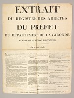 Extrait du Registre des Arrêtés du Préfet du Département de la Gironde, Membre de la Légion d'Honneur du 21 Août 1806