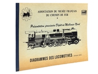 Association du Musée Français du Chemin de Fer. Présentation provisoire Dépôt de Mulhouse-Nord. Diagrammes des Locomotives (Echelle : 0,002) 1 - Locomotive Buddicom 'St Pierre' N° 33 et Tender ; 2 - Loomotive Stephens