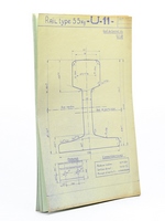 Document technique à l'échelle 1/1 : Description de divers modèles de rails : Rail type 55 kg U 11 - Rail type 46 kg U 12 - Rail type 36 kg U 13 - Rail type 46 kg U 33 - Rail type 65 kg U 59 - Rail c/Aiguille 54 K U 60 - Rail aiguille