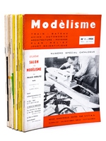 [ Revue ] Modélisme. Train. Bateau. Avion. Automobile. Architecture. Paysage. Plan. Relief. Jouet scientifique. Maquettes. Modèles réduits. [ Lot de 29 numéros ]. N° 1 - 1954 ; N° 2 - 1954 ; 3 - 1955 : 4 - 1955 : 5 - 1