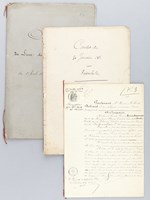 [ Remarquables archives réunissant 4 pièces manuscrites relatives au litige opposant l'héritière de la Librairie Edouard Dentu, sa veuve Louise Léonie Faure-Decamps, au premier commis d'Edouard : M. Louis Sauvaître