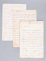 Mystérieuse correspondance d'une jeune femme exaltée avec l'éditeur Edouard Dentu [ 3 Lettres manuscrites signées Comtesse de Scibor Rylski puis Augusta, et brouillon autographe d'Edouar Dentu ] I : 'Lyon, ce 14 août 1872