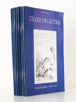 L'école des lettres , Revue bimensuelle éditée par l'Ecole des Loisirs - 84e année, du 15 septembre 1992 au 1er mars 1993 ( 10 vol. dont 1 numéro hors série + 9 numéros, de 1 à 9 ) : H.-S. Programme