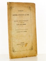 Conférences et lectures publiques du soir au Capitole - Séance d'inauguration le 14 janvier 1865 : analyse de la fable de La Fontaine, La Cigale et La Fourmi.