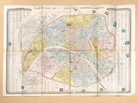 Plan de Paris en 1861 divisé en 20 arrondissements