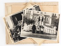 Lot de 8 clichés photographiques provenant de la bibliothèque de l'Abbé Jean-Baptiste Callen [ Vers 1935 - 1955 ] dont photos de communion (Arcachon), du séminaire [ Paris ], de Classe [ par Wagner, Pessac ]