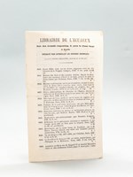 Librairie de l'Ecureux. Rue des Grands Augustins, 3, Près le Pont-Neuf, à Paris. Spécialité pour appareiller les ouvrages incomplets. 120.000 volumes dépareillés, anciens et modernes [ Catalogue ]