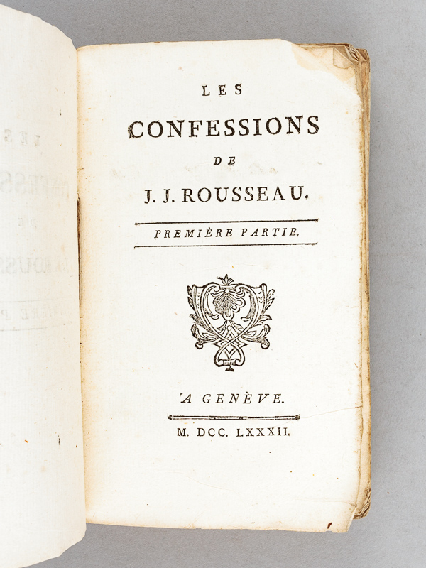 Les Confessions De J J Rousseau 2 Parties Complet Des 6 Premiers Livres Français