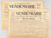 Vendémiaire. Grand hebdomadaire Parisien, Littéraire, Politique et Social. Première Année. Numéro 1 : mercredi 24 janvier 1934 [ Avec : ] Numéro 2 : 31 janvier 1934