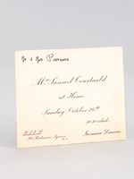 Invitation card : 'Mrs Samuel Courtauld at Home Sunday, October 26th. 10.30 o'clock, 20 Portmann Square. Javanese Dancer' with handwritten note : 'Mr. & Mrs Pissarro'
