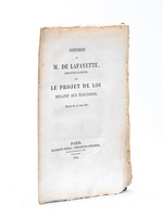 Opinion de M. de Lafayette, Député de la Sarthe, sur le Projet de Loi relatif aux Elections. Séance du 27 mai 1820 [ Edition originale ]