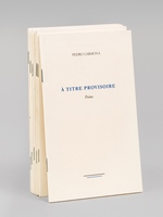 [ Ensemble de 6 plaquettes de poésie ] A l'Ombre du Silence. Poèmes ; A Titre Provisoire. Poème ; Dans le Bleu du Soleil. Poème ; Sur la Cendre d'un Murmure. Poème ; Marie-Christine ou la Mémoire de l'Avenir. Suiv