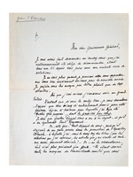 Lettre autographe signée datée du14 janvier 1932, adressée au « Gouverneur Général de l'Exposition coloniale » à propos de la Légion d'Honneur. Victime d'une violente crise de paludis