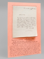 Lettre autographe signée, datée de la Prison de la [ ... ] le 29 juillet 1849 : « Mon cher Dulord, Vous n'êtes pas sans avoir appris mon arrestation le 13 juin. J'aurais besoin de causer avec vous et de vous charger de