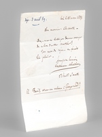 [ Lettre autographe signée ] 1 L.A.S., datée de Paris, le 28 mars 1859 : 'Cher Monsieur Aucante, Avez-vous eu le temps de vous occuper de ce bon Docteur Matthieu ? Un mot de réponse me ferait bien plaisir. Je vous serre la main. Erckm