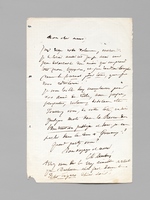 [ Lettre autographe signée : ] 1 L.A.S. d'une page : 'Mon cher ami, j'ai reçu votre volume, merci [ ...] et j'en rendrai compte dans le Journal Pour Tous, que je vous adresserai. Je vous laisse deux exemplaires pour nos amis de Lille [... ]