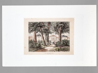 Château Langoa (Saint-Julien-Médoc) à M. Nathaniel Barton [ Gravure originale en couleurs ]