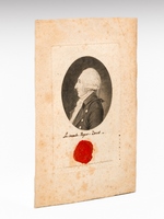 Portrait du Comte Roger Ducos dessiné au Physionotrace et gravé par Quenedey [ Avec son cachet de cire et la mention 'Comte Roger Ducos' portée à la main par le fils de l'ancien Consul provisoire ]