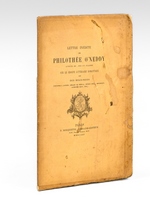 Lettre inédite de Philotée O'Neddy auteur de Feu et Flamme sur le Groupe Littéraire Romantique dit des Bousingos (Théophile Gautier, Gérard de Nerval, Petrus Borel, Bouchardy, Alphonse Brot, etc.) [ Edition originale ]