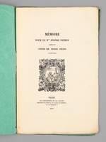 Mémoire pour le Bon Jérôme Pichon appelant contre MM. Thorel Frères Orfèvres