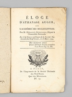 Eloge d'Athanase Auger de l'Acadélie des Belles-Lettres par M. Hérault-Séchelles, Député à l'Assemblée Nationale. Lu à la Séance publique de la Société Nationale des Neuf-Soeurs,