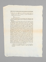 Lettre des sous-officiers et soldats en congés limité et illimité de la ville d'Amiens, à son Excellence le Ministre de la Guerre. Monseigneur, La fausse interprétation de nos sentimens dans l'appel que vous venez de nou