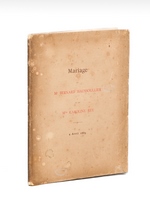 Poésies Françaises de Charles de Bovelles (1529). Mariage de Bernard Haussoullier et de Caroline Rey 4 avril 1889