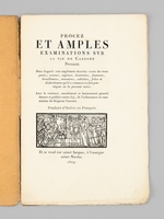 Procez et Amples Examinations sur la vie de Caresme-Prenant. Dans lesquels sont amplement descrites toutes les tromperies, astuces, caprices, bizarreries, fantasies, brouillemens, inventions, subtilitez, folies et desbordemens qu'il a commises et fait pra